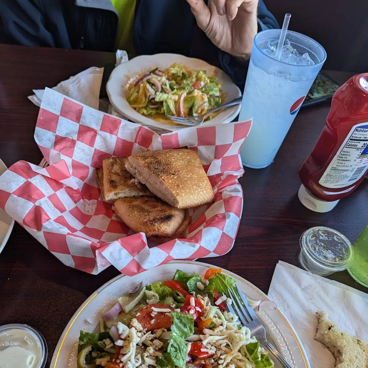 Greek Salad and Garlic Bread