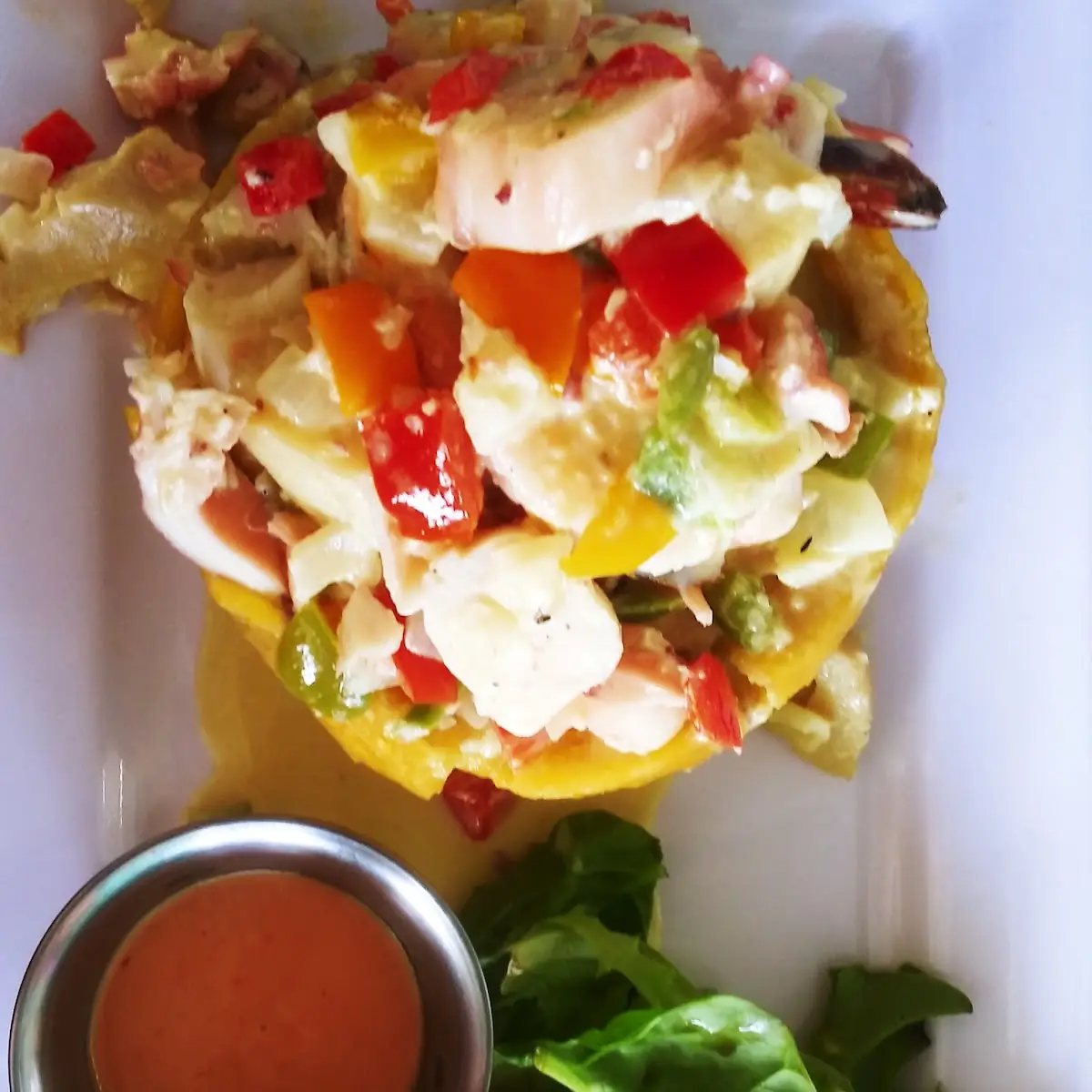 Mofongo Relleno Mariscada Y Salsa Cuisine