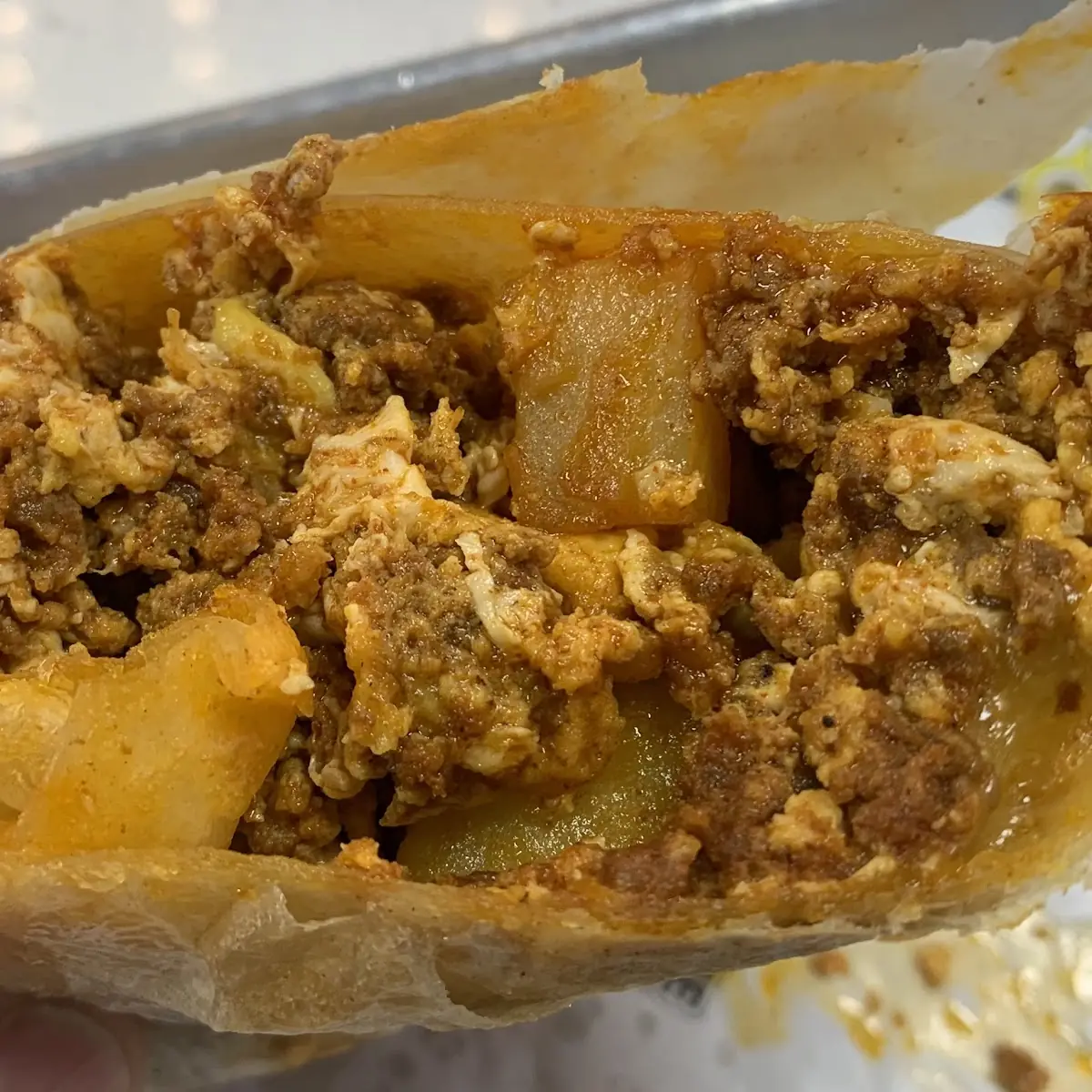 Chorizo Egg and Potato Breakfast Burrito