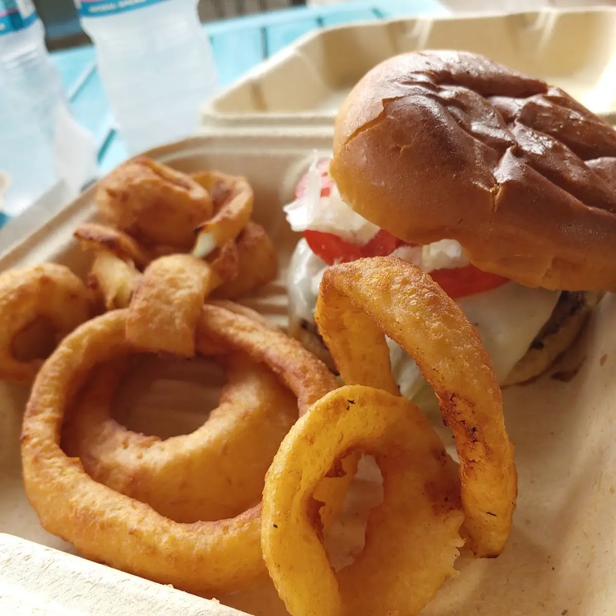 Bacon Cheeseburger with Onion Rings