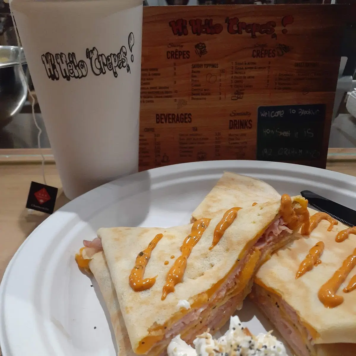 Ham Egg and Cheese Crepes