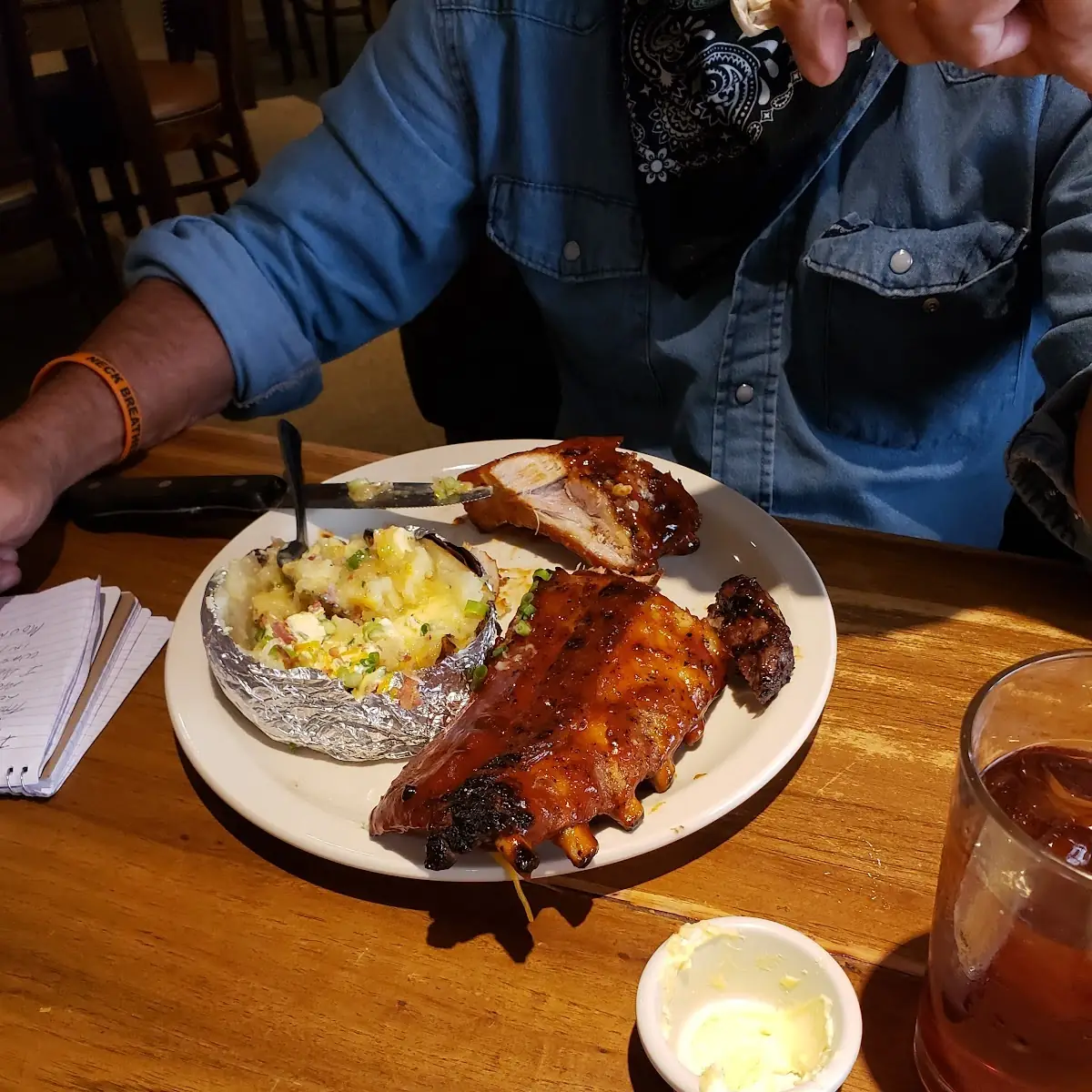 Pork Ribs and Baked Potato