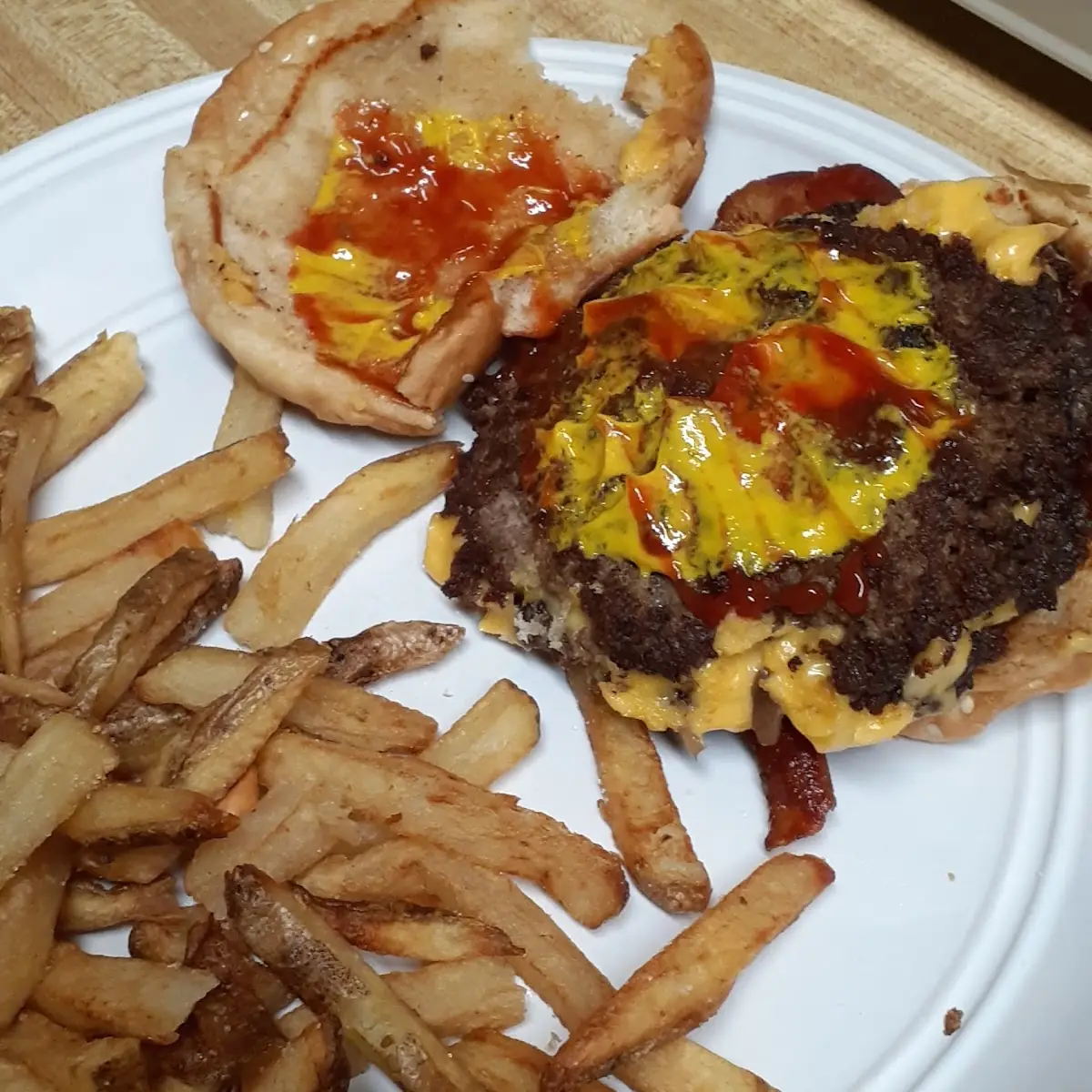 Double Bacon Cheese Burger with Fries