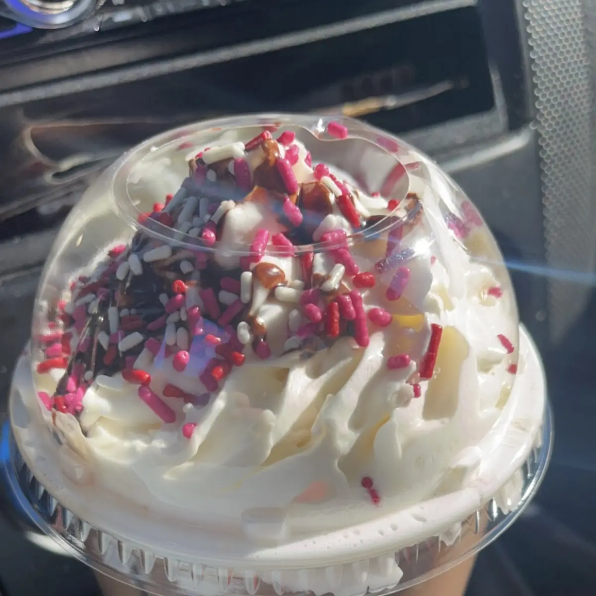 Iced Coffee with Whipped Cream and Sprinkles