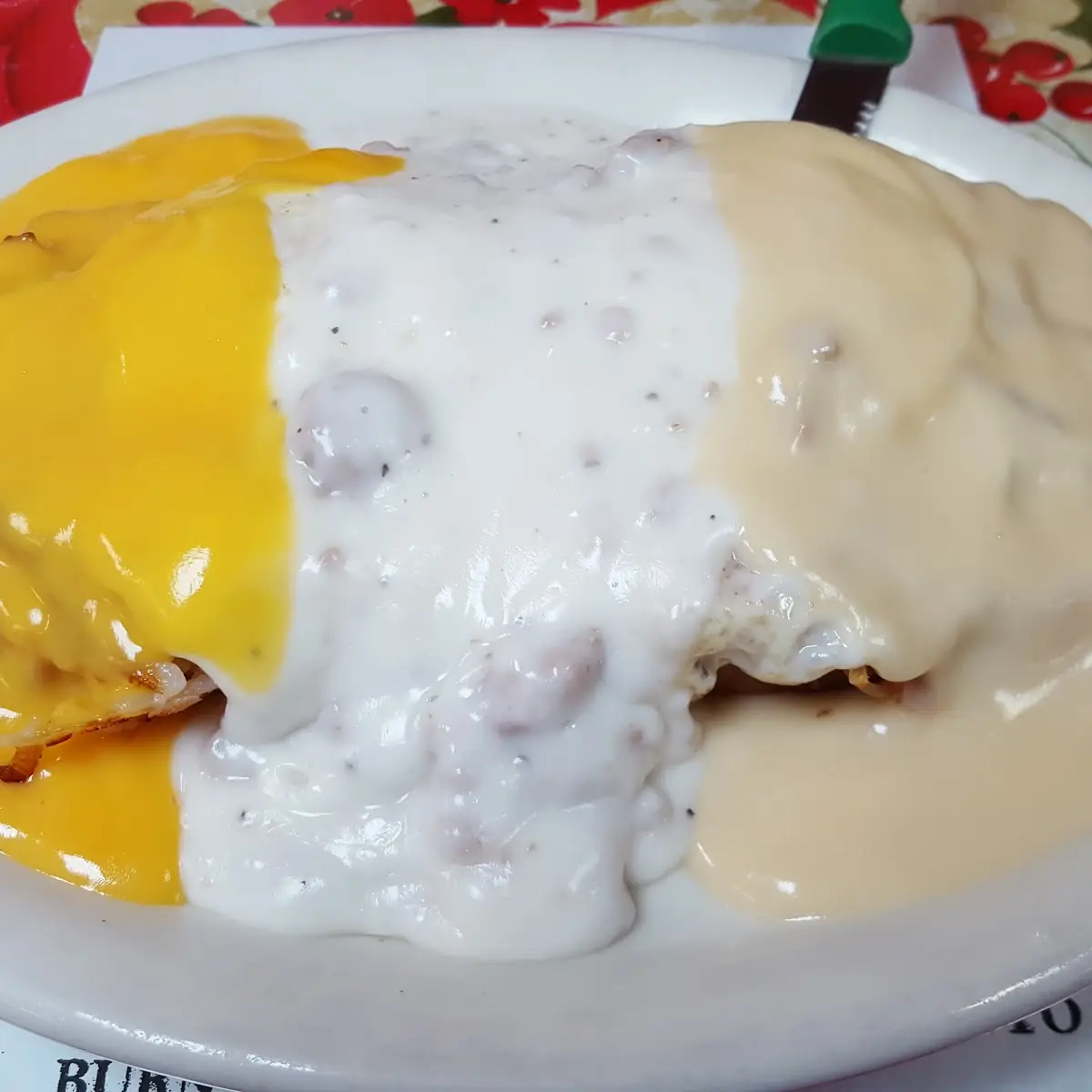 Gravy over Eggs and Hash Browns