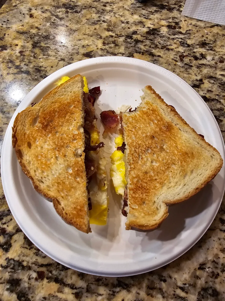Bacon & Egg on Toated White Bread