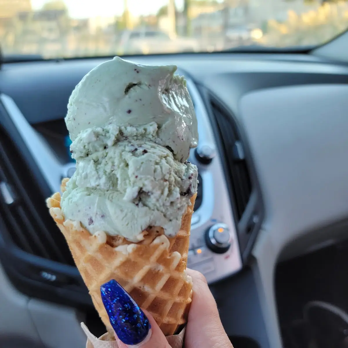 Mint Chocolate Chip Waffle Cone