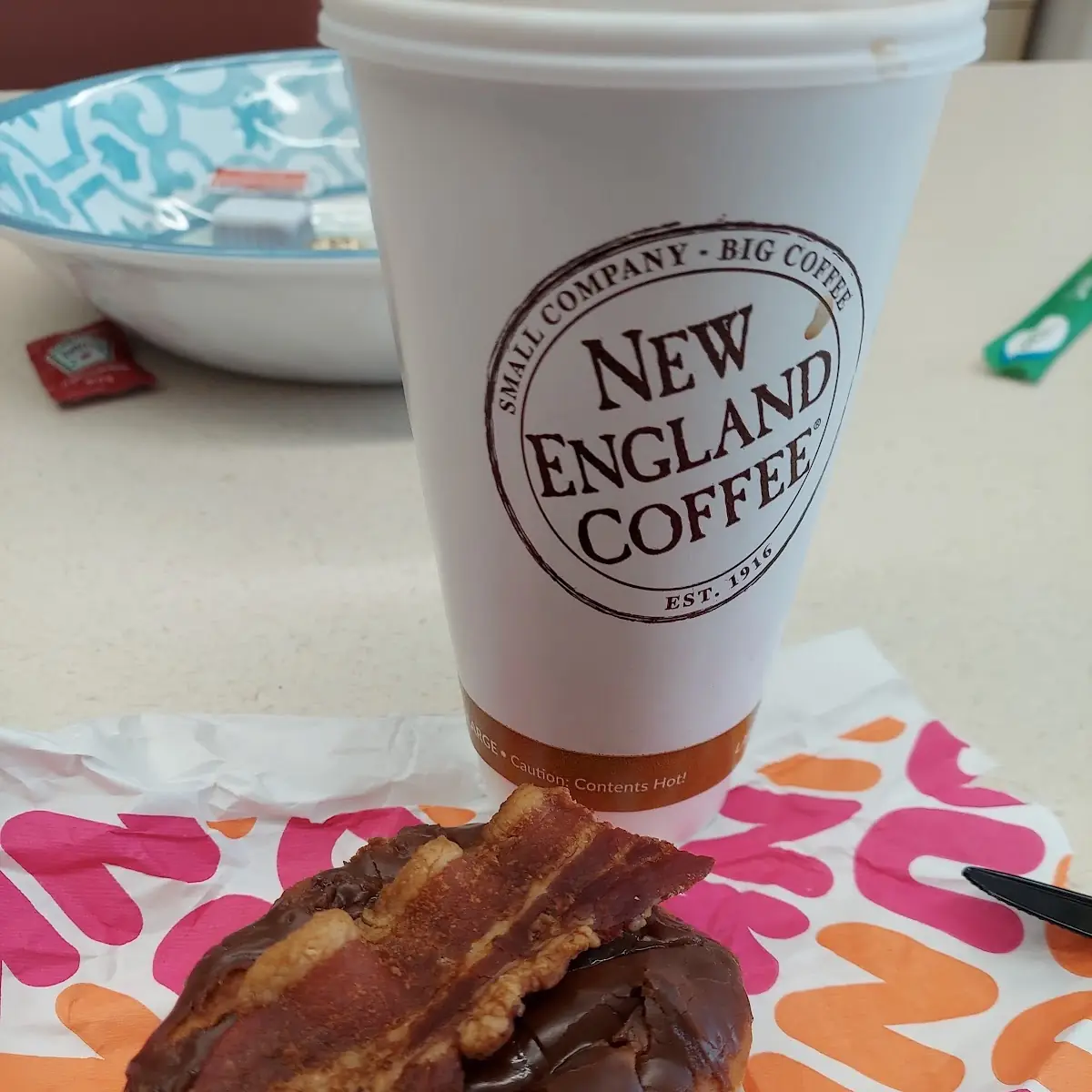 Boston Creme Doughnut with Bacon on Top
