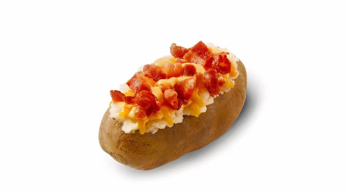 Bacon Cheddar Cheese Sauce Baked Potato Cals 420, Wendy's