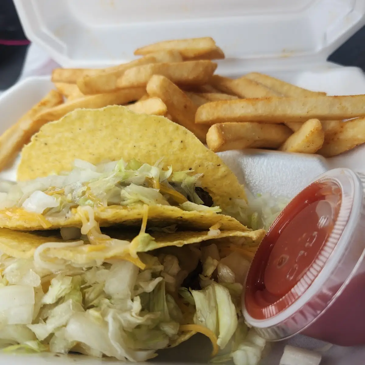Taco Burger and Fries