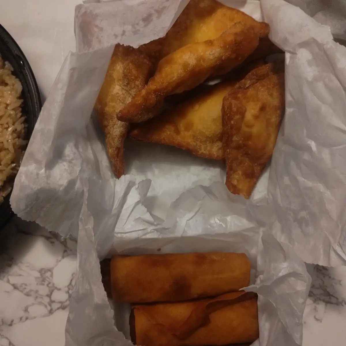 Fried Egg Rolls and Crab Rangoon