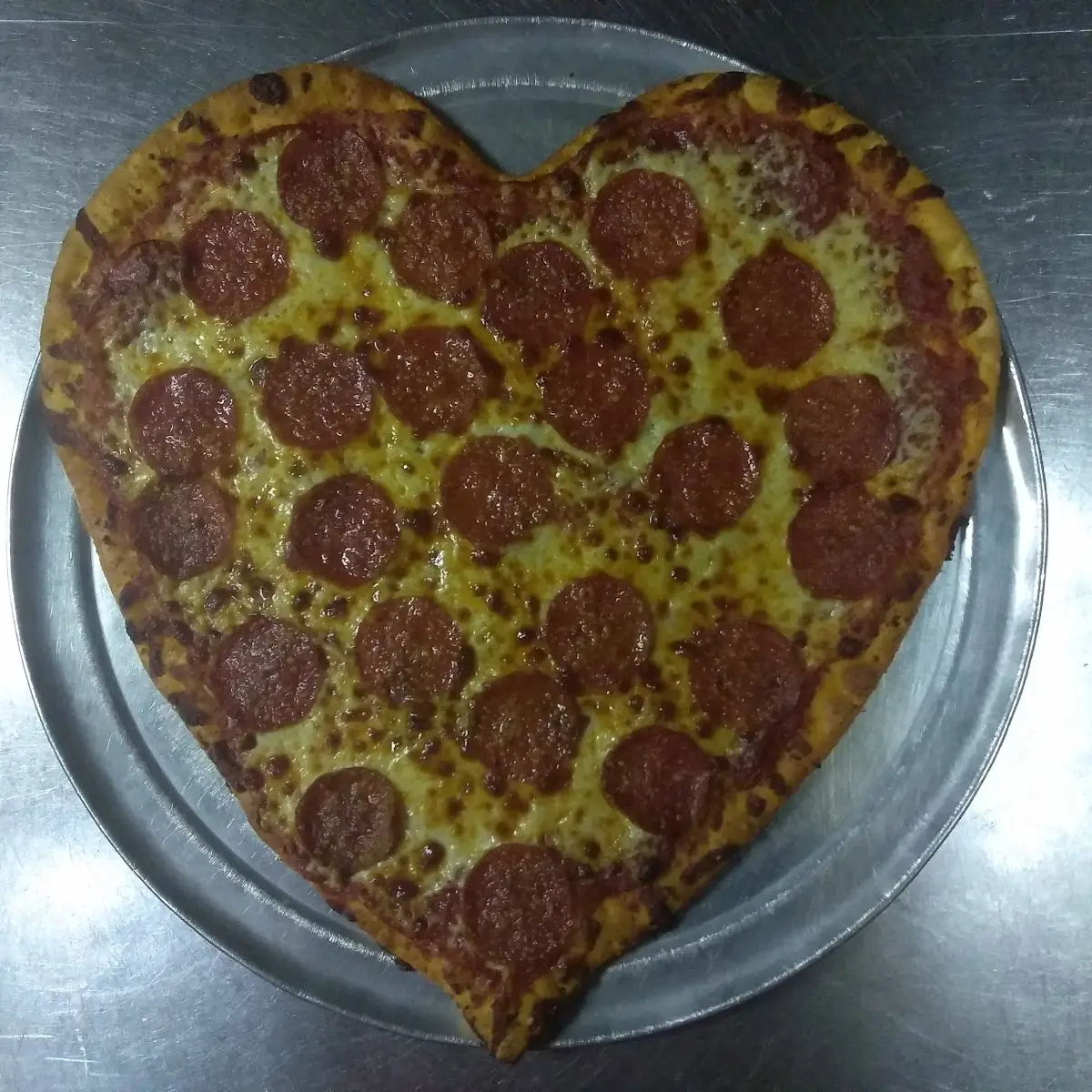 Heart Shaped Pepperoni Pizza