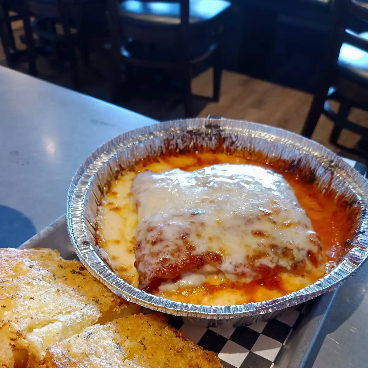 Lasagna and Garlic Bread