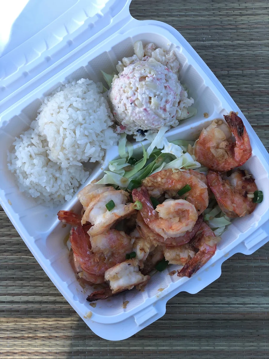 Combo Plate Jumbo Hot Dog and Shrimp