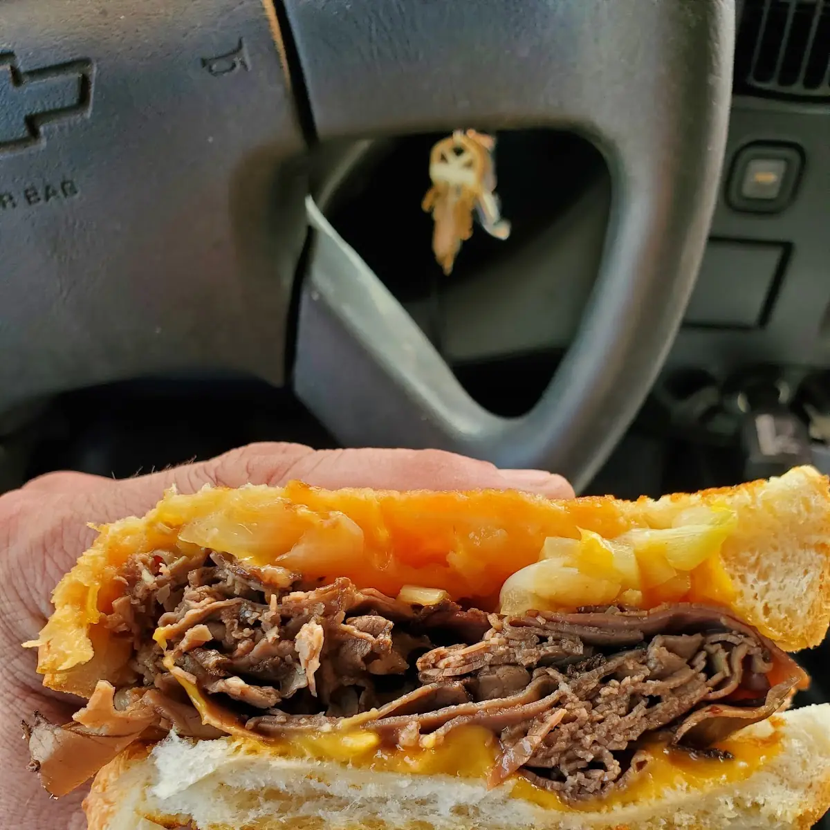 Grilled Beef and Cheddar Cheese Sandwich