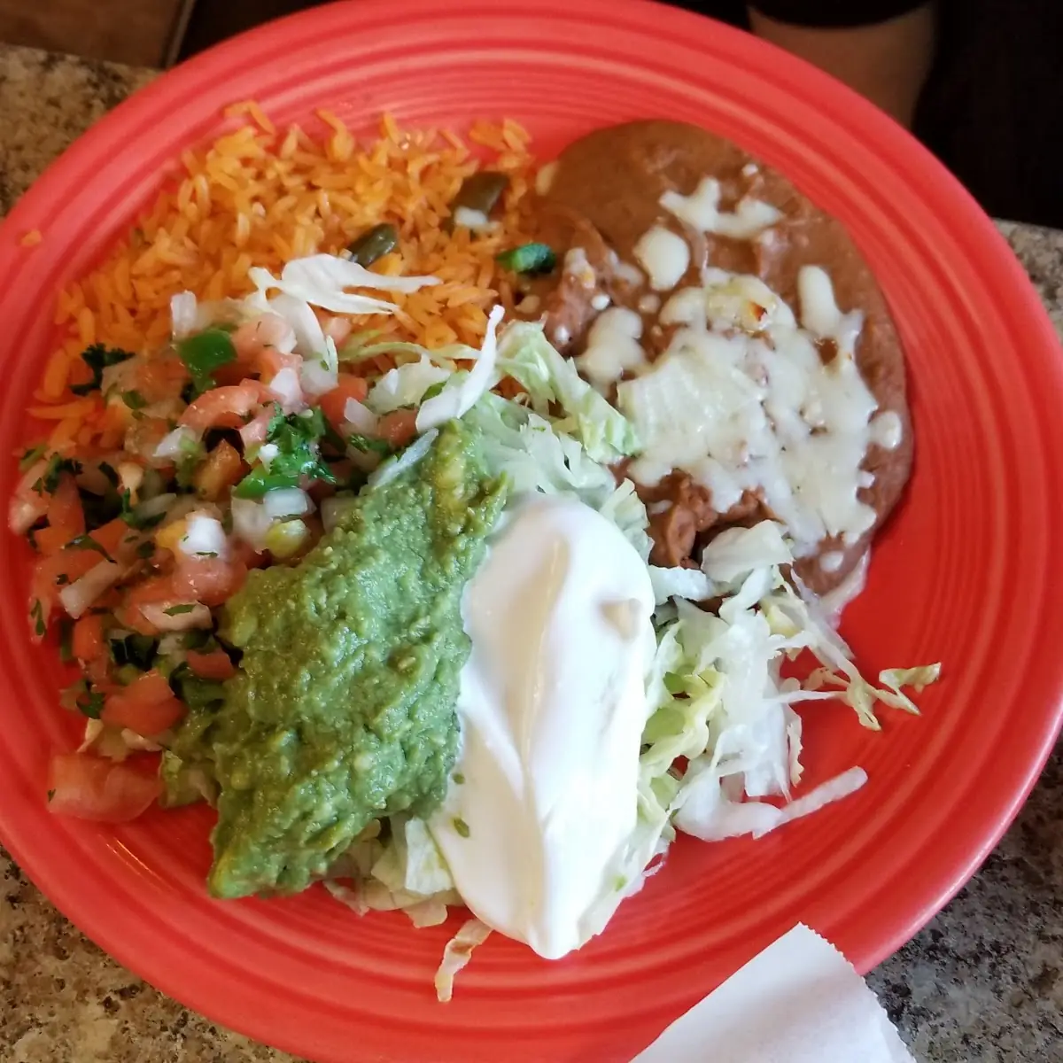 14. Chile Relleno, Taco, Rice and Beans