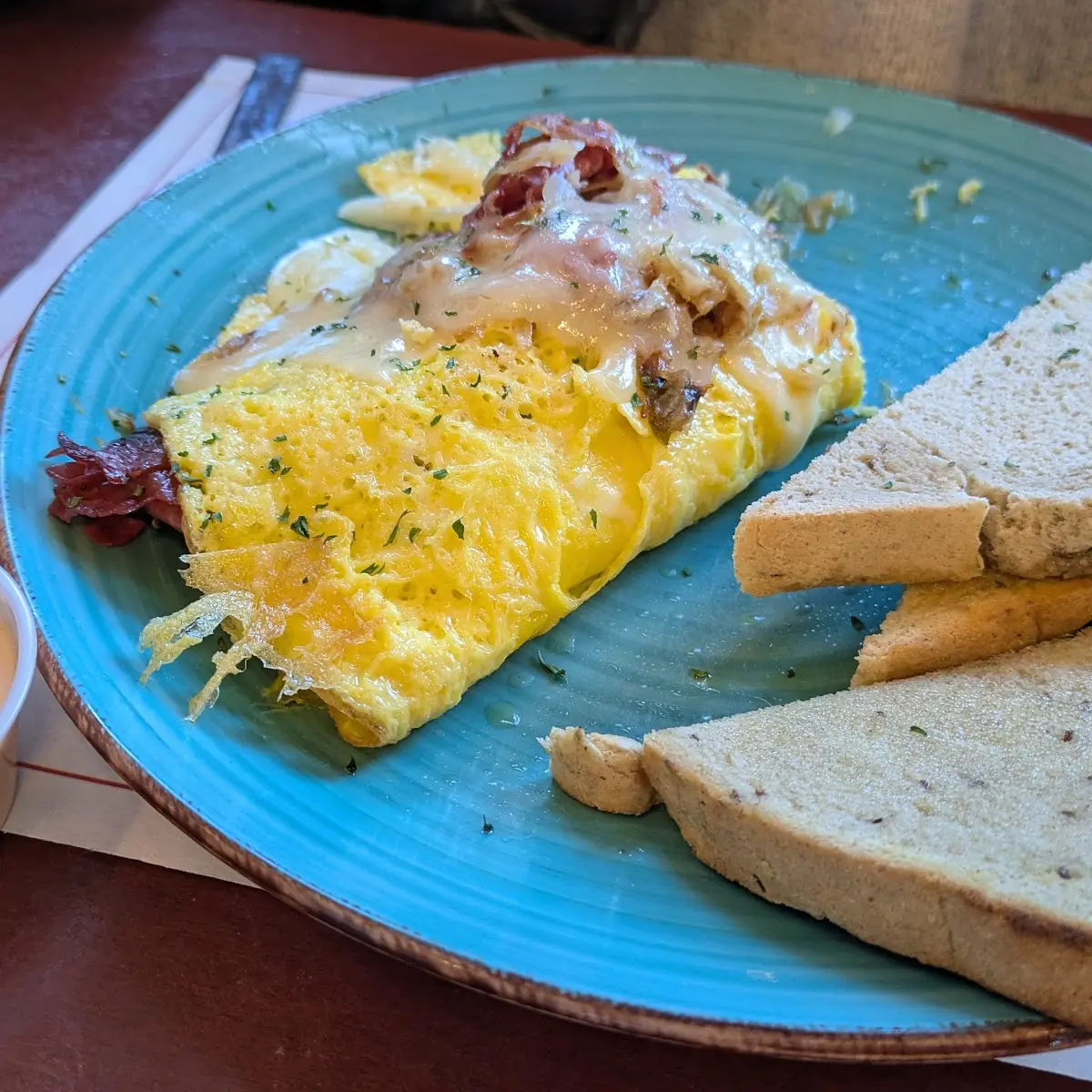 Corned Beef Cheese Sauerkraut Omelet