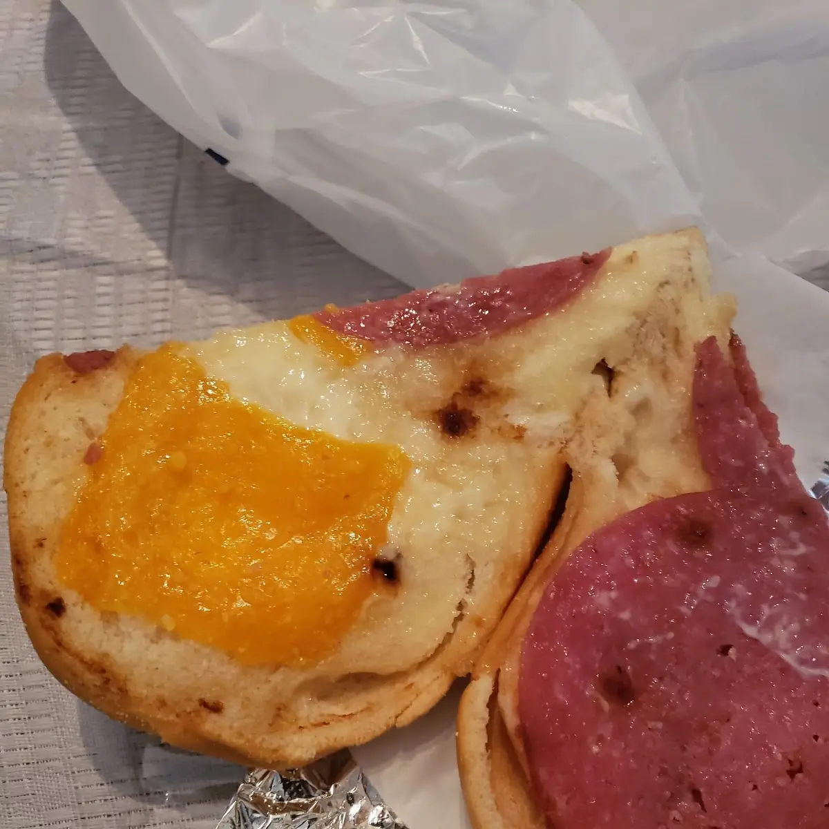 Sandwich with Salami and Extra Cheddar Cheese