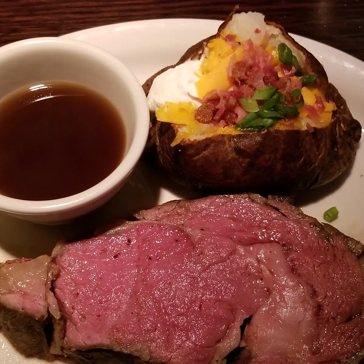 Slow Roasted Prime Rib with Loaded Baked Potato
