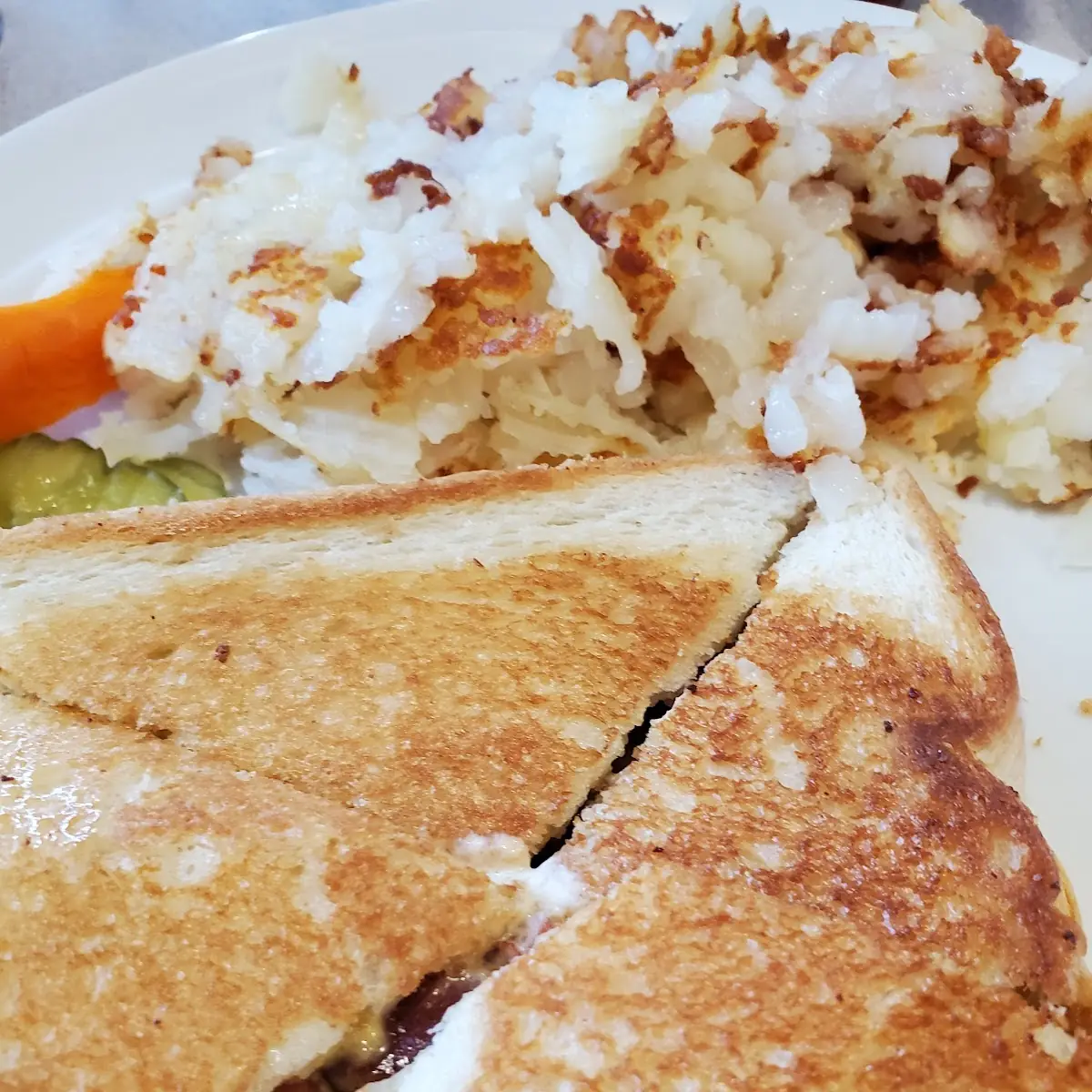 Chinese Grilled Cheese and Hashbrowns