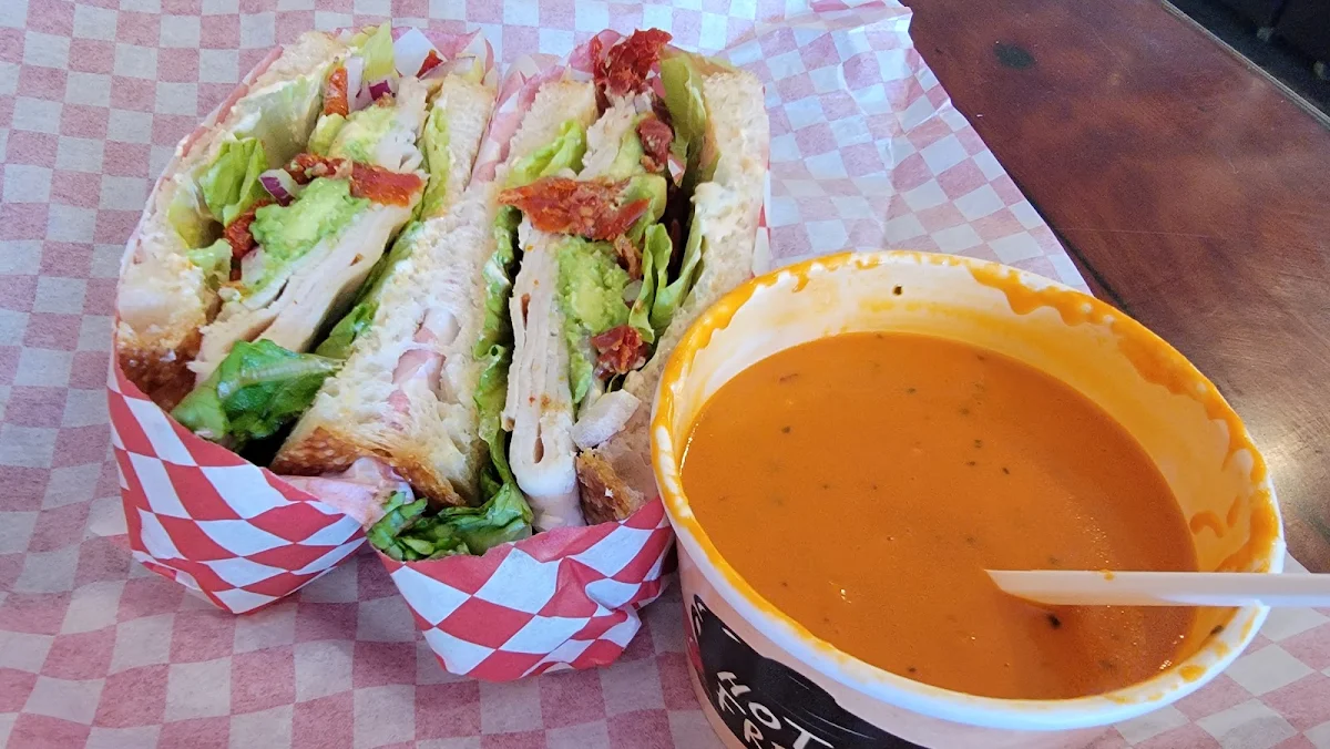 mt Tom Turkey Sandwich with Tomato Basil Soup
