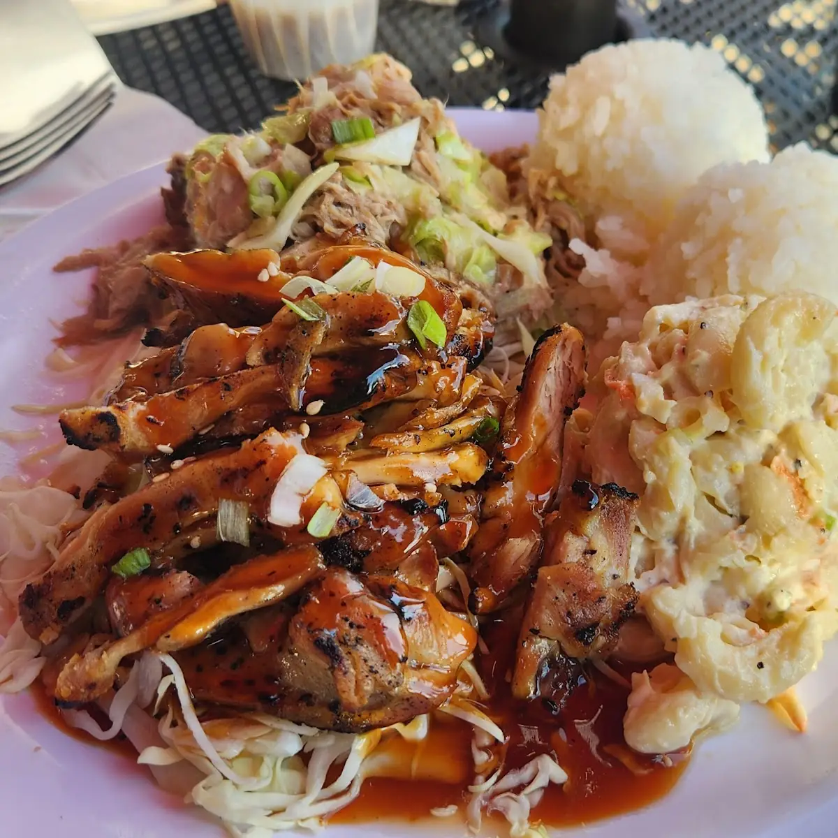 Mac Salad and White Rice