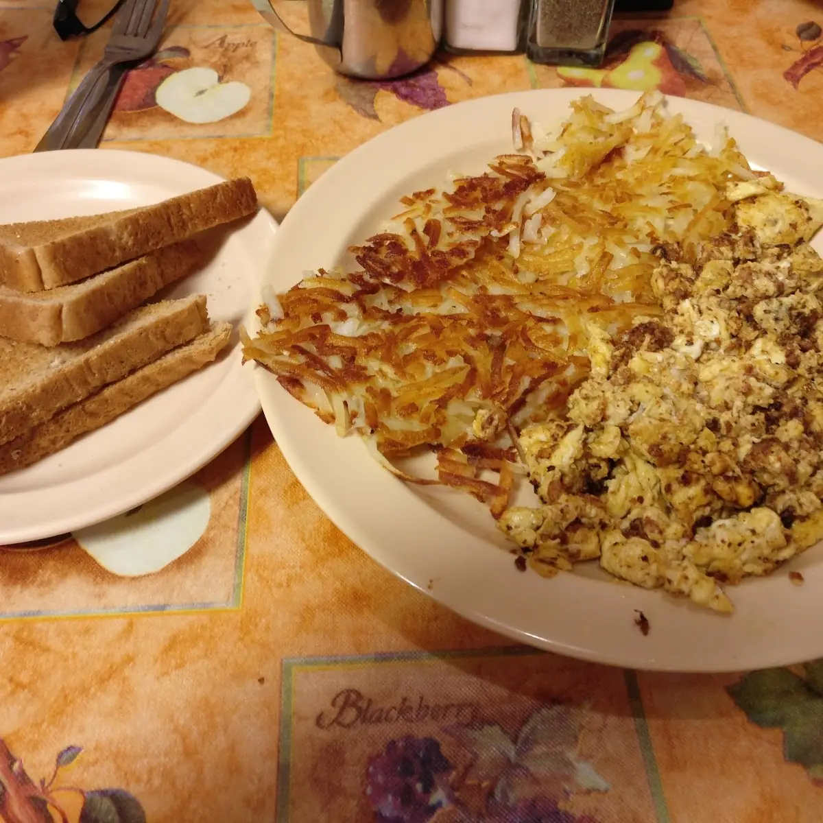 Hash Browns and Wheat Toast