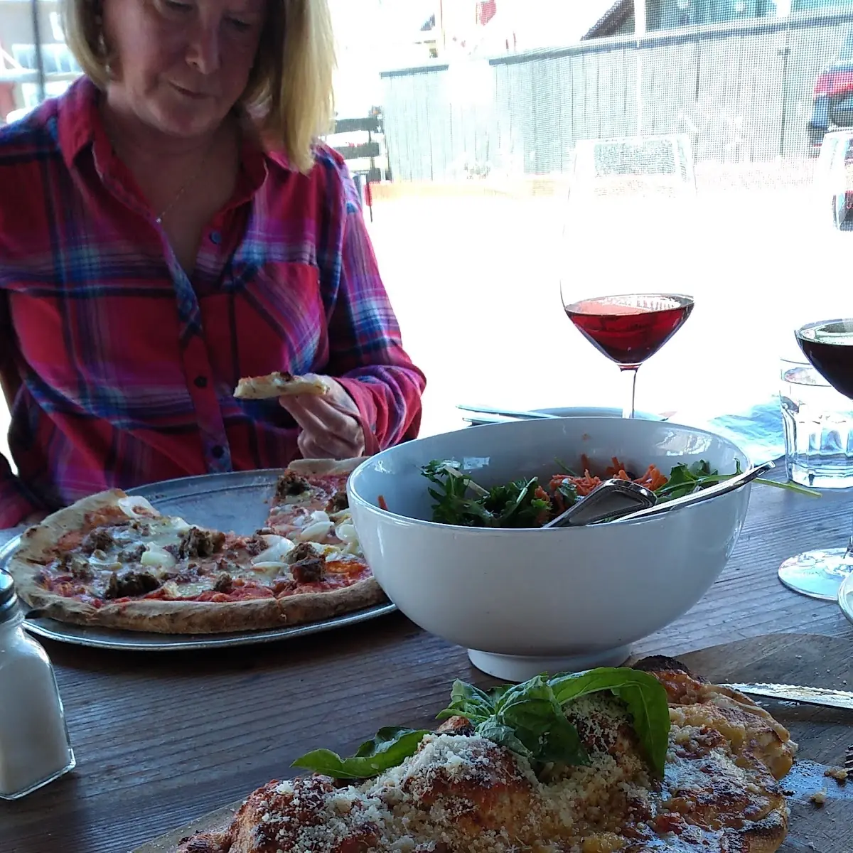 Stroboli Calzone Green Salad and Mio Pizza