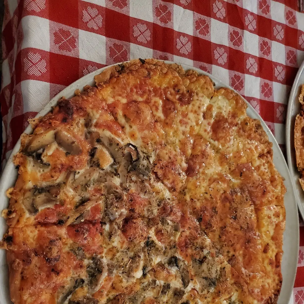 Half Cheese Half Mushroom Pizza