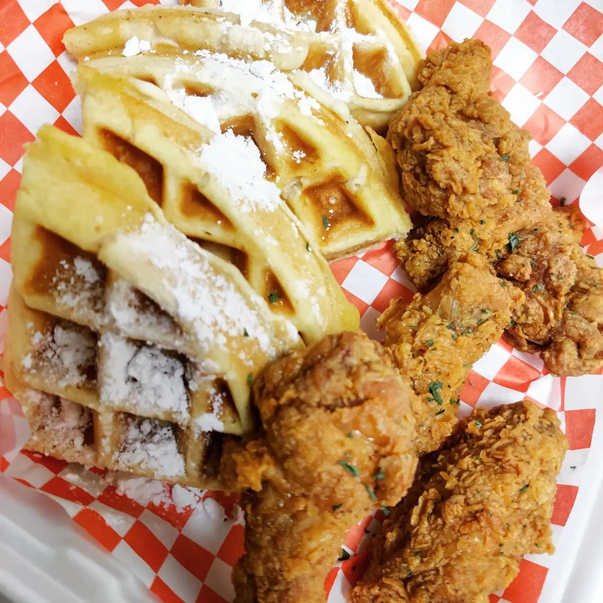 Red Velvet Chicken & Waffles