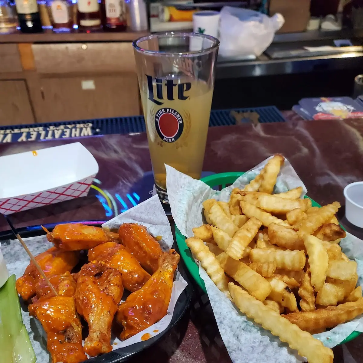 Buffalo Wings and Crinkle Cut Fries