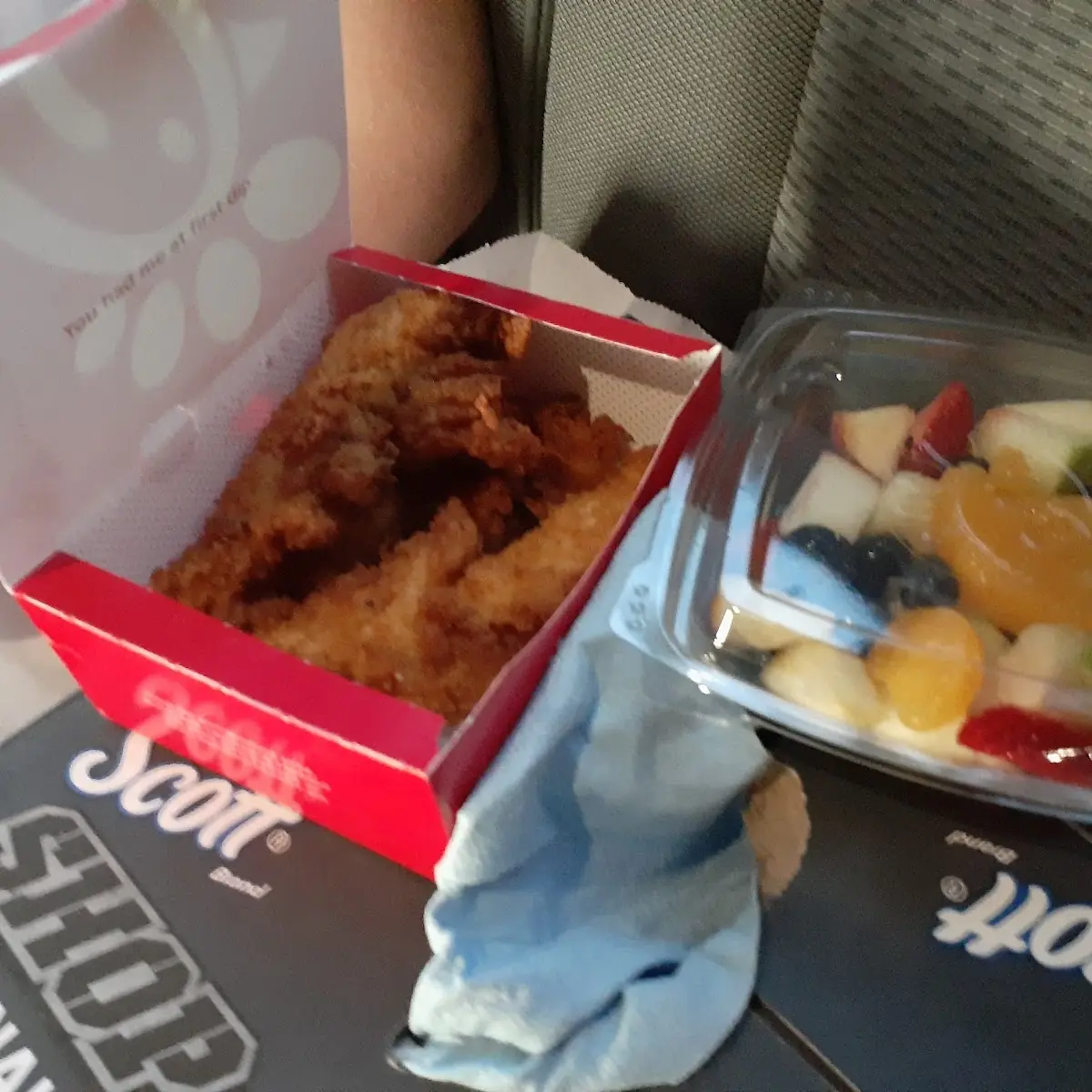 Fried Chicken and Fruit Bowl