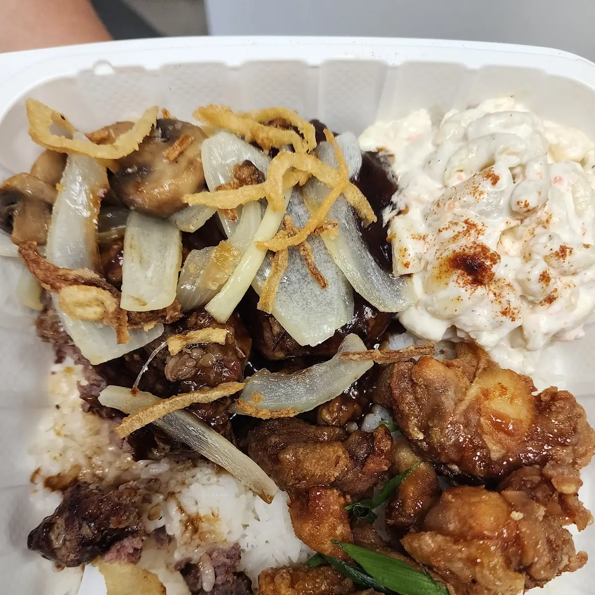 Chicken and Hamburger Steak