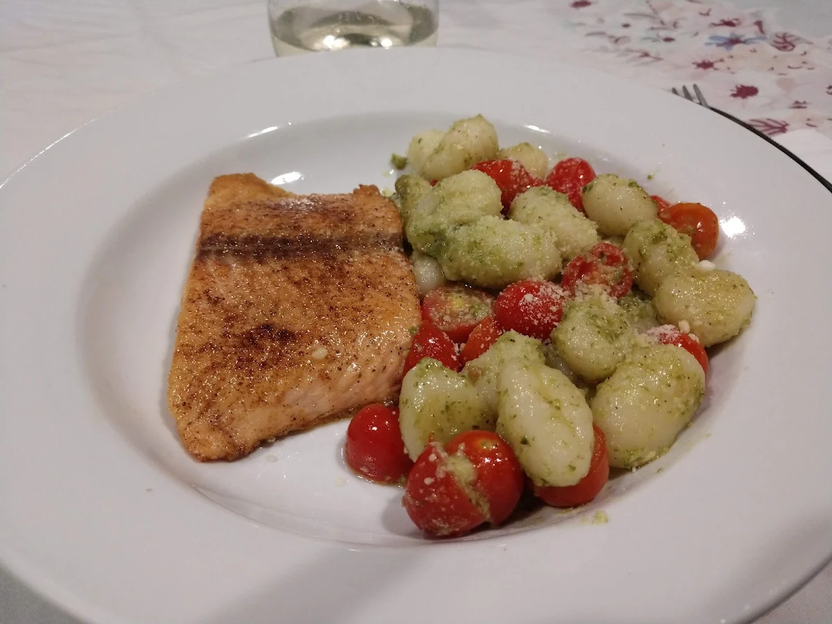 Salmon with Basil Pesto Gnocchi