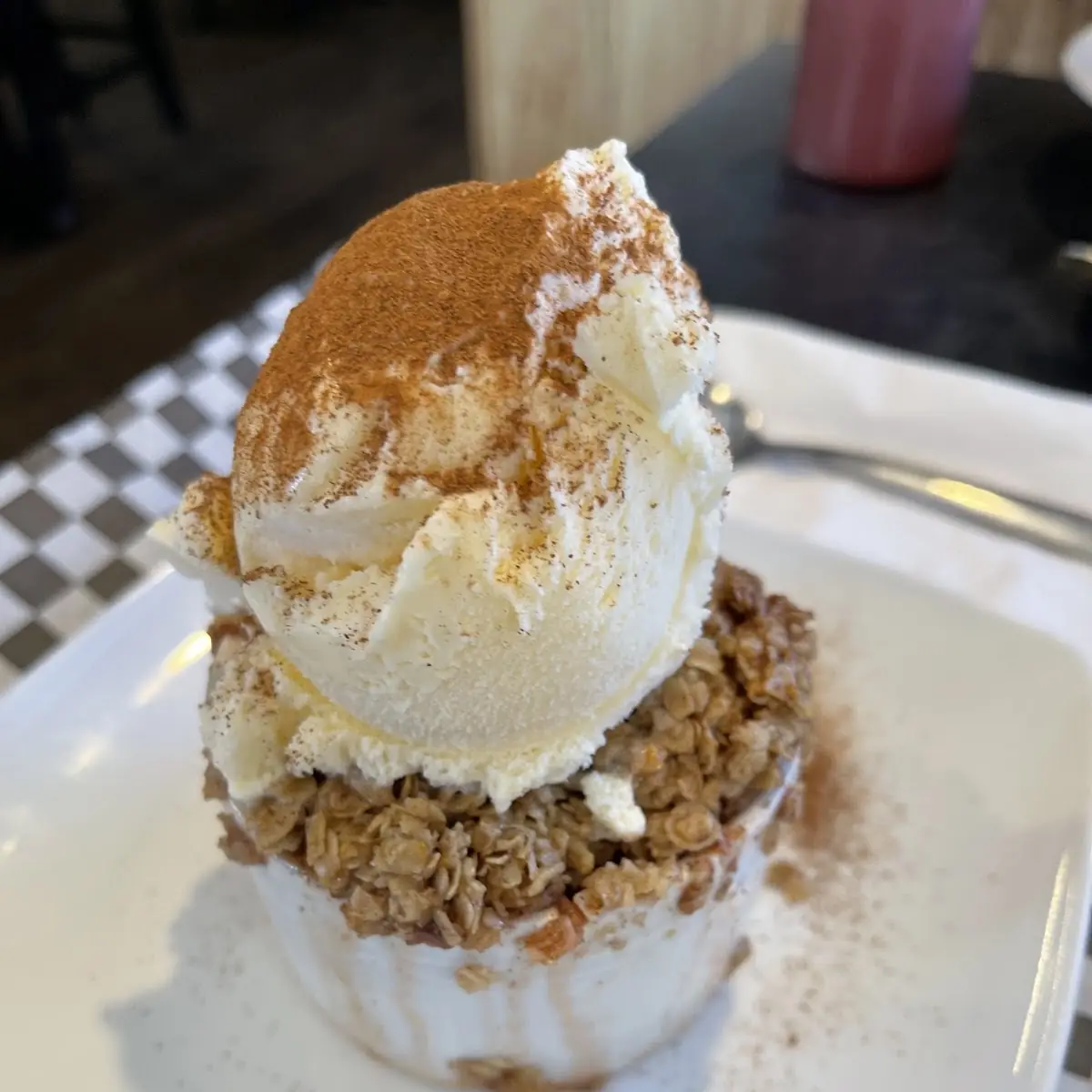 Apple Crisp with Vanilla Ice Cream