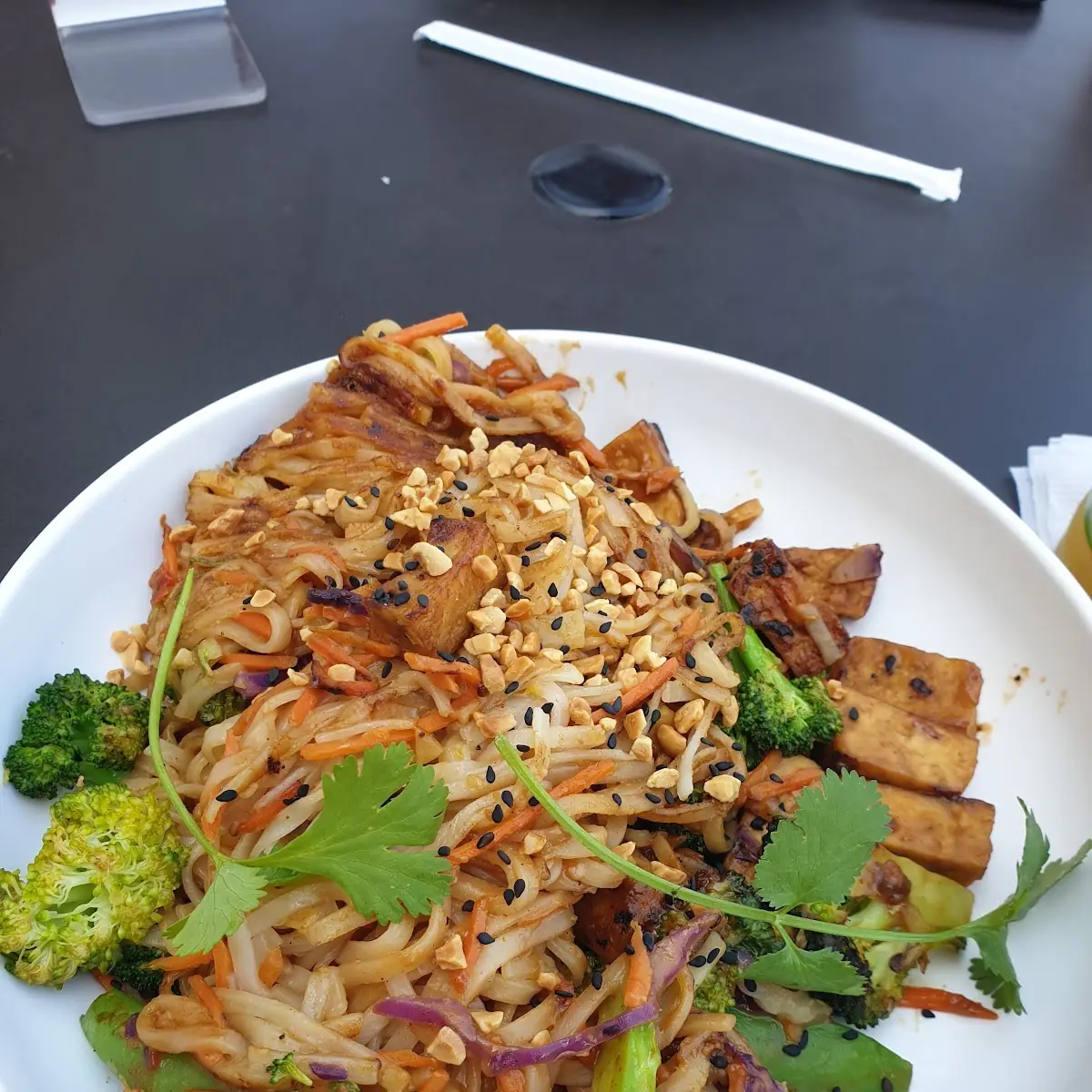 Rice Noodles with Peanut and Broccoli