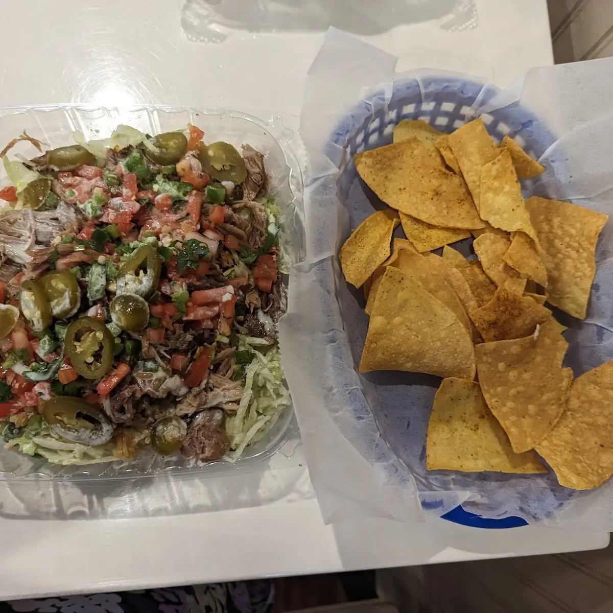 Burrito Bowl with Chips and Sulsa