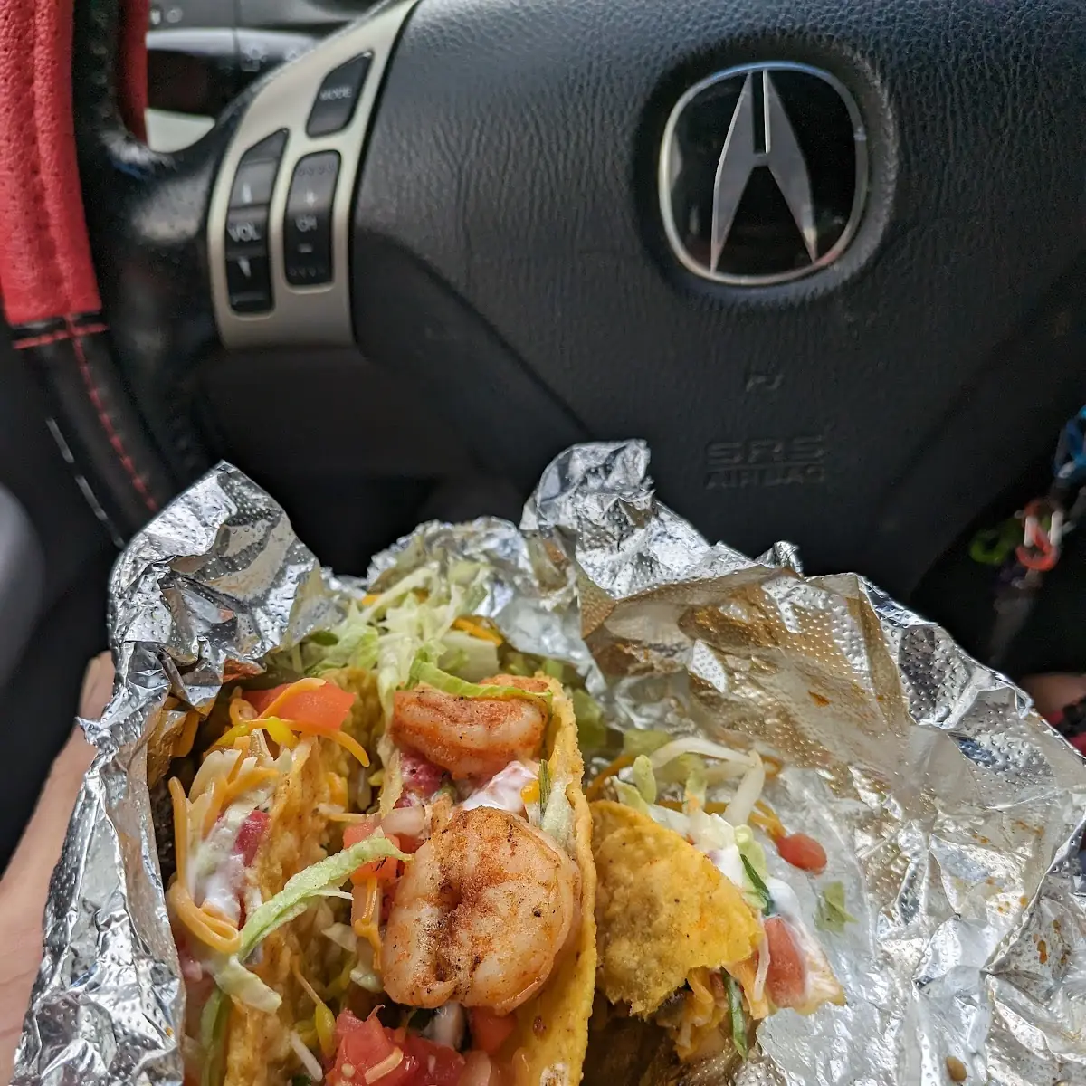 Hard Shell Tacos Fajita Style with Shrimp