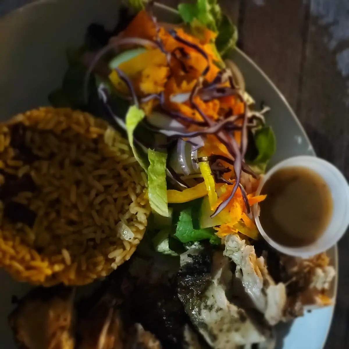 Jerk Chicken Rice and Peas Red Stripe