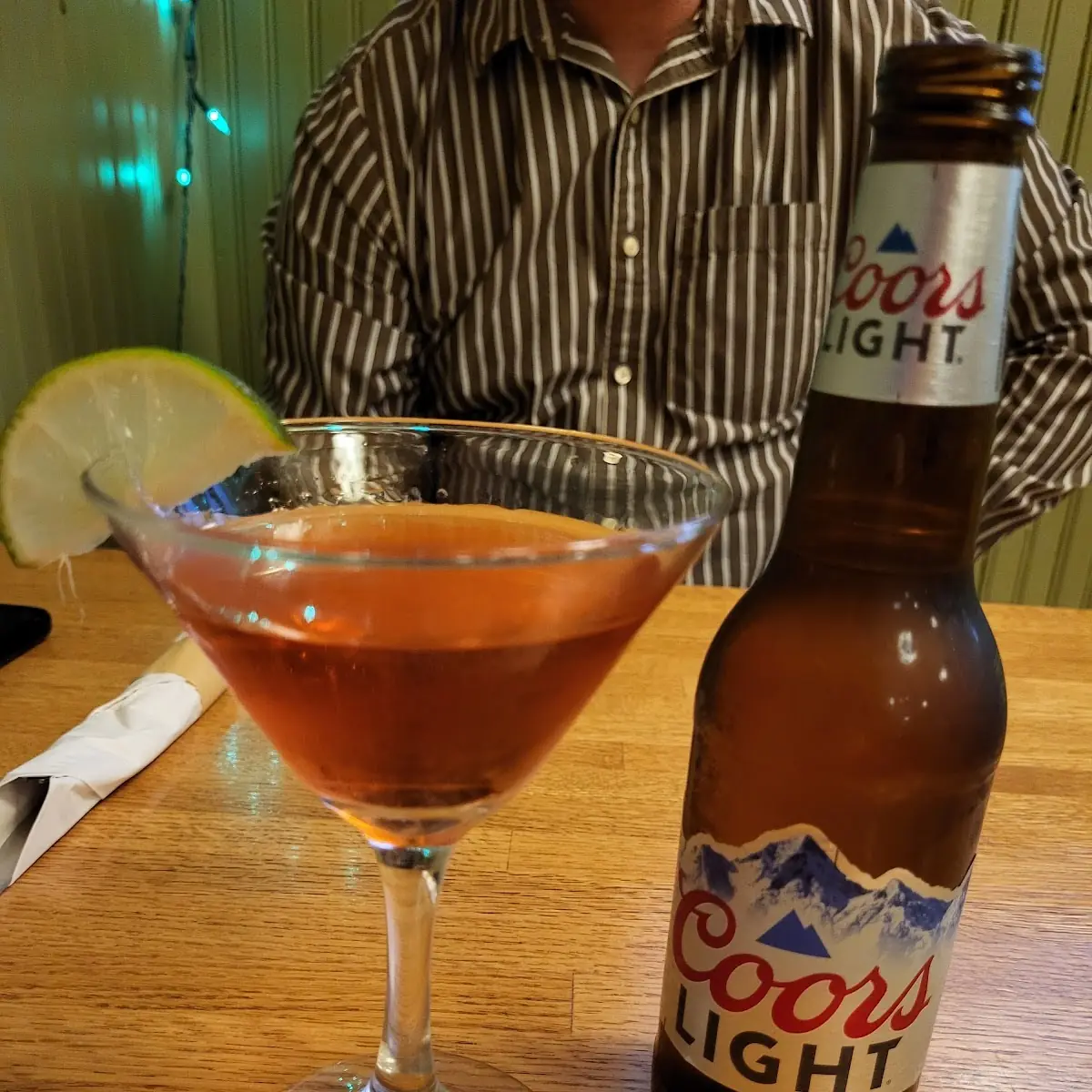 Cosmo and a Coors Light