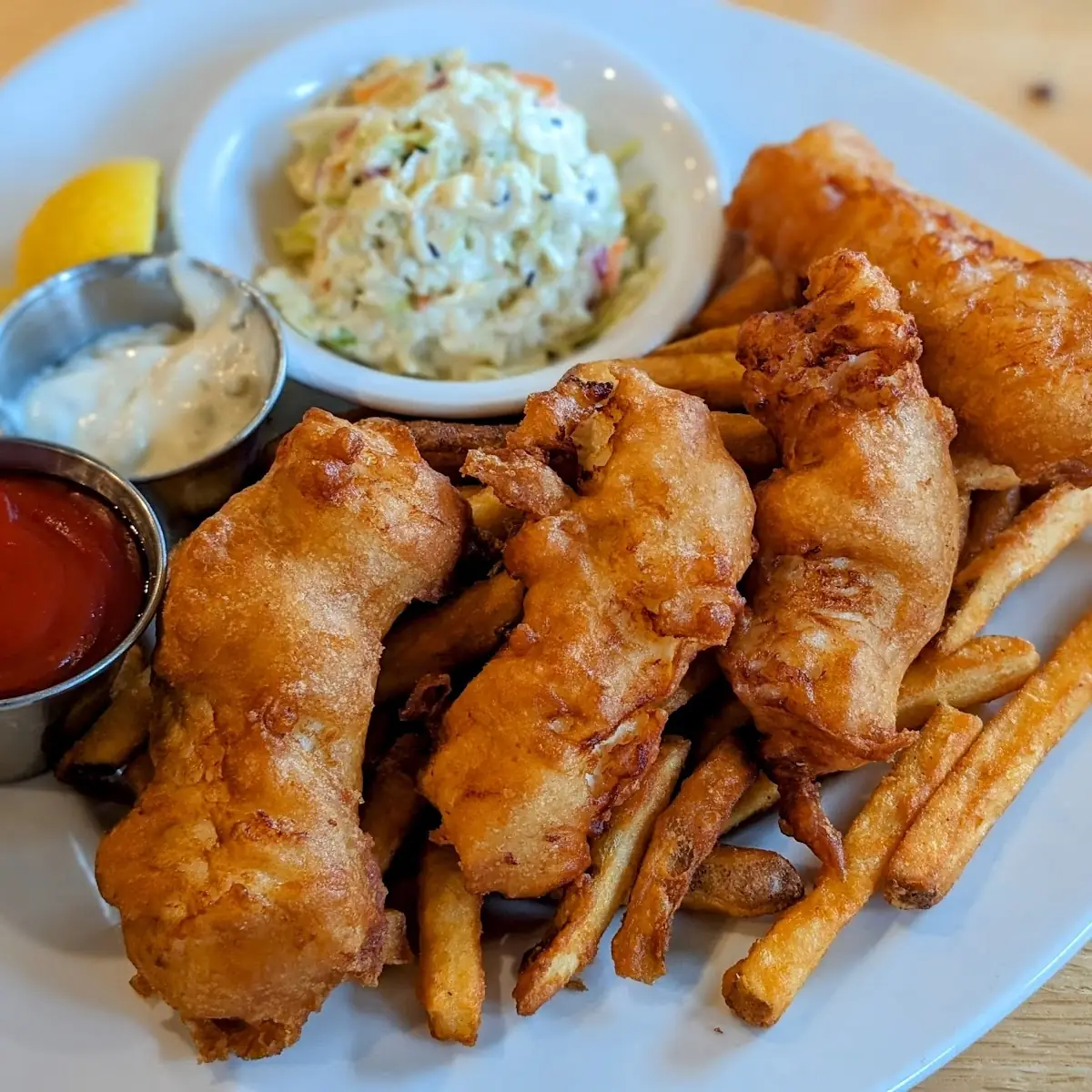 Fish and Chips with Coleslaw