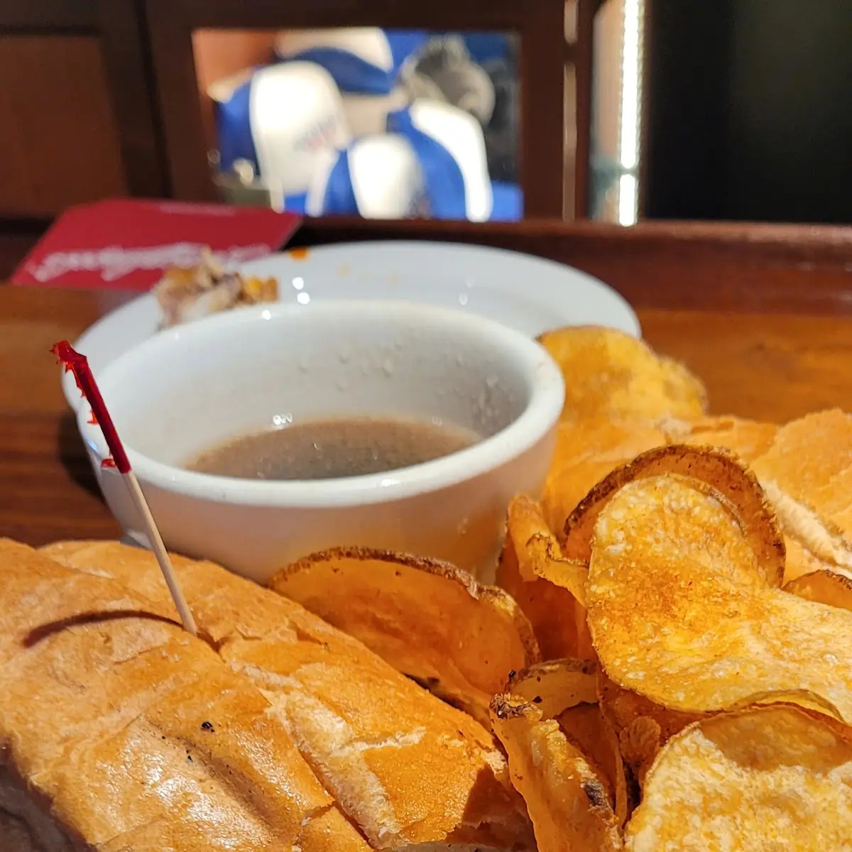French Dip on Garlic Bread