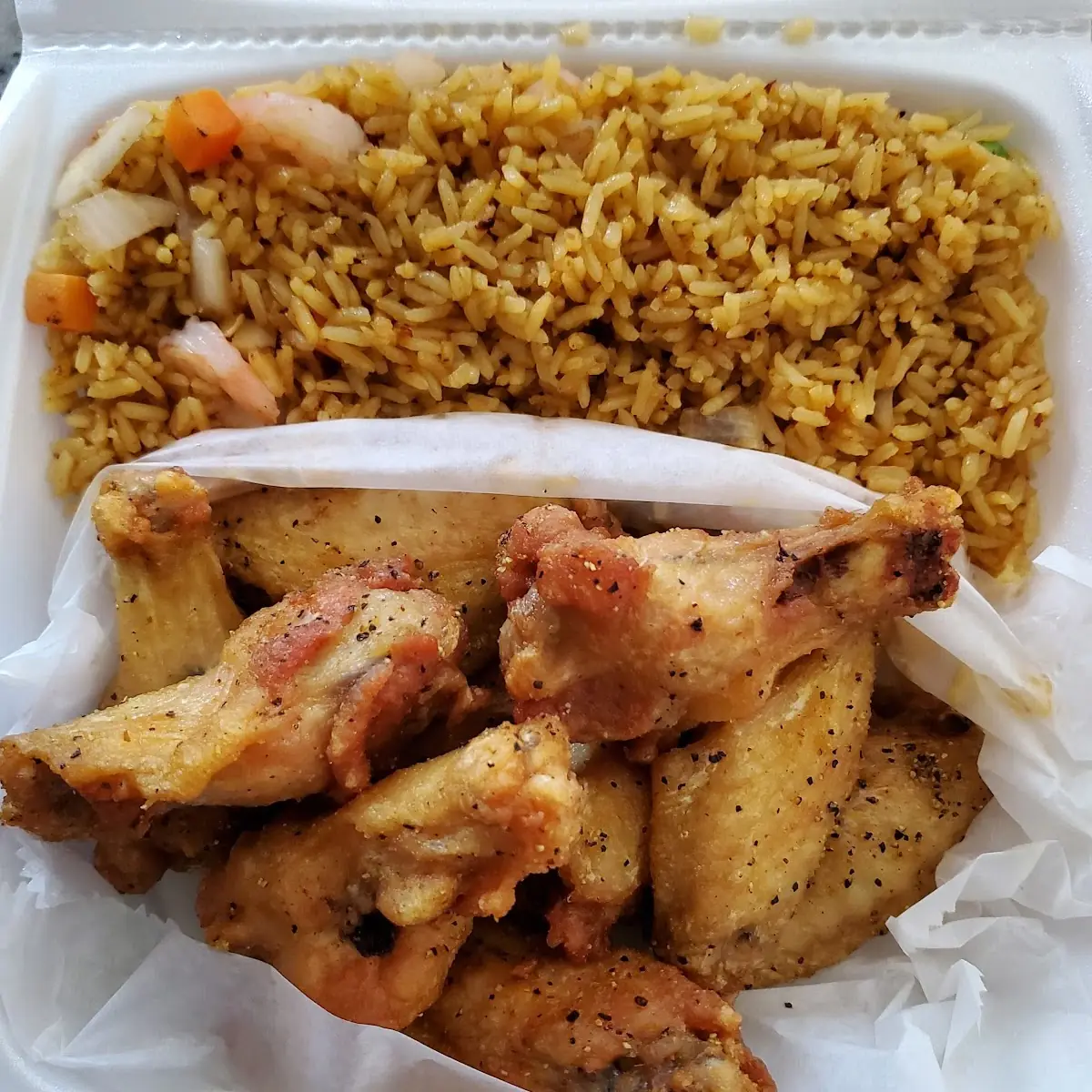 Lemon Pepper Wings w Shrimp Fried Rice