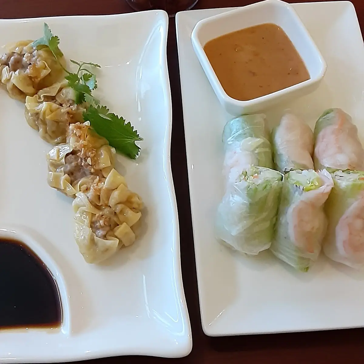 Steamed Dumplings & Fresh Spring Rolls