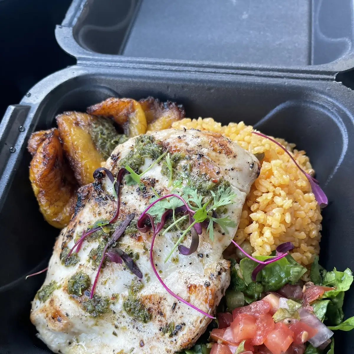 Grill Chicken Combo with Sweet Plantains & PR Rice