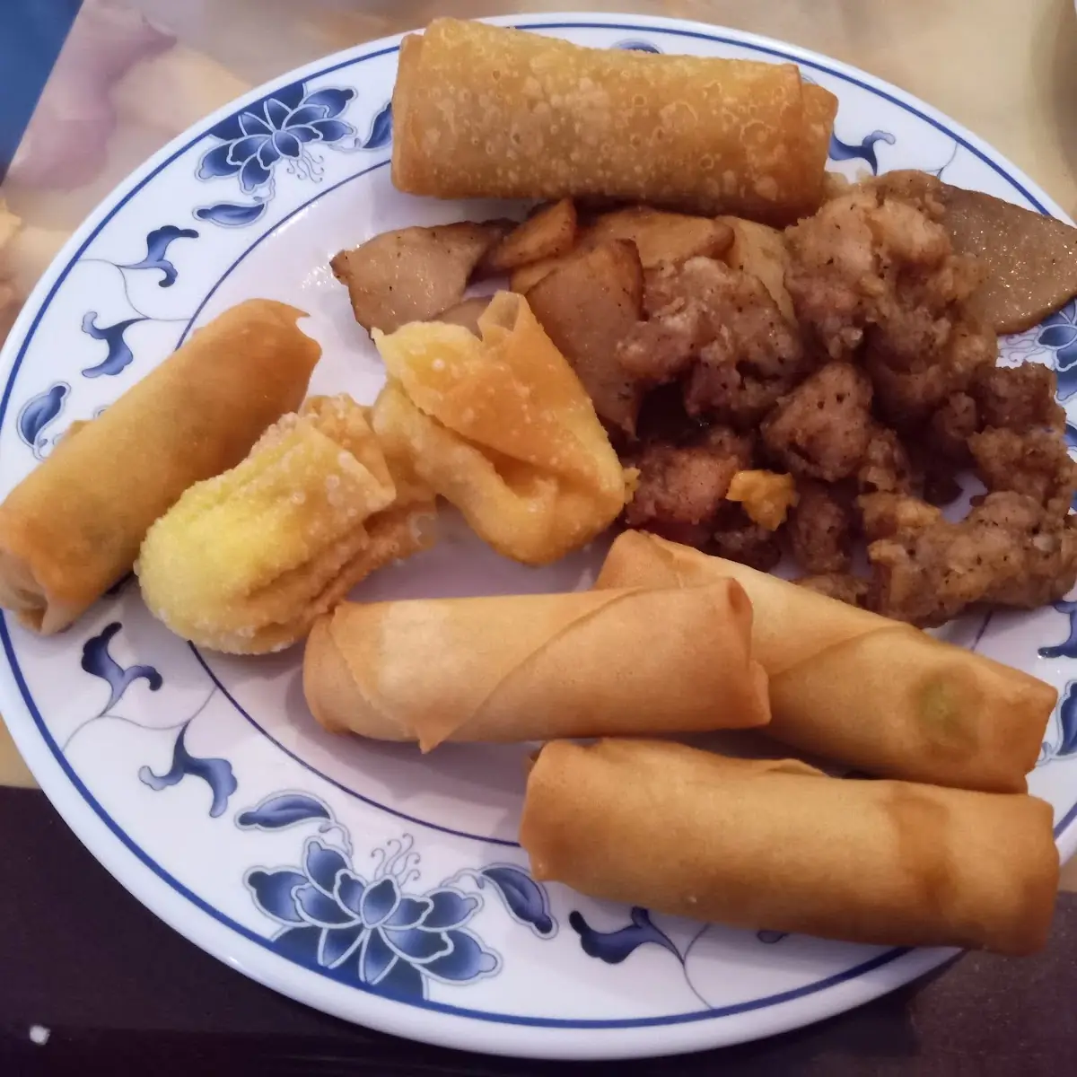 Crab Rangoon Egg Rolls and Chicken