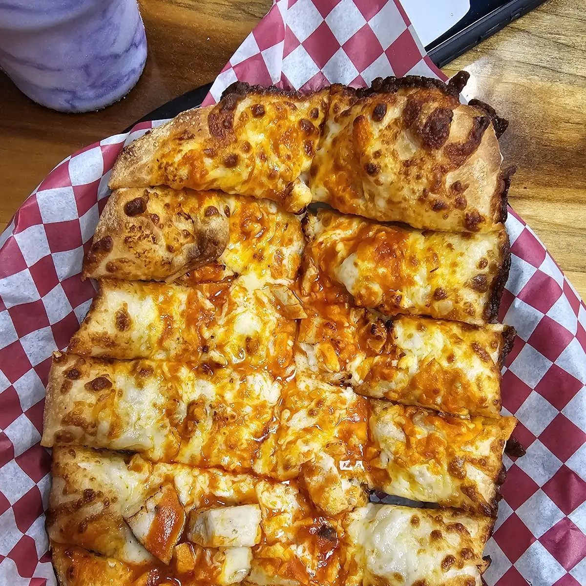 Cheesy Bread with Buffalo Chicken