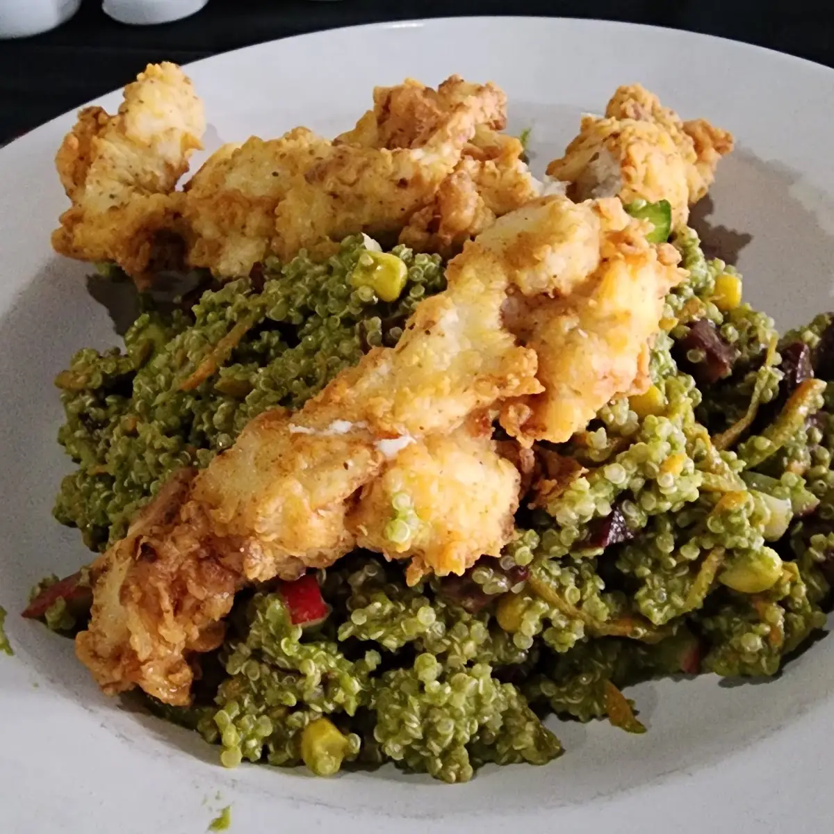 Quinoa Salad and Fried Chicken