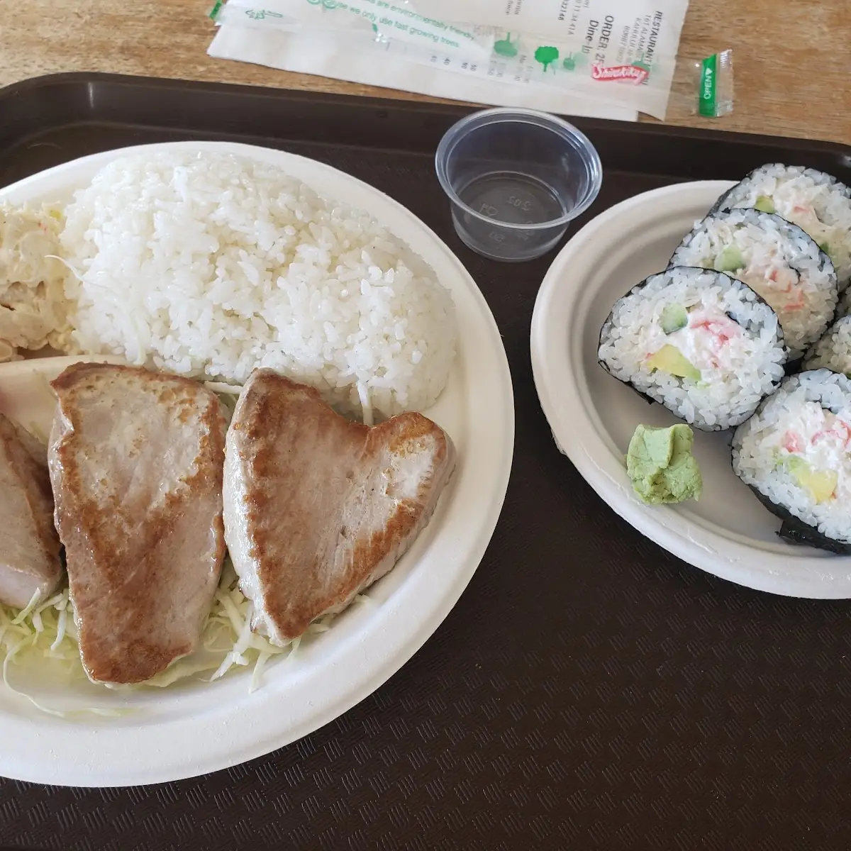 Fried Ahi and California Roll