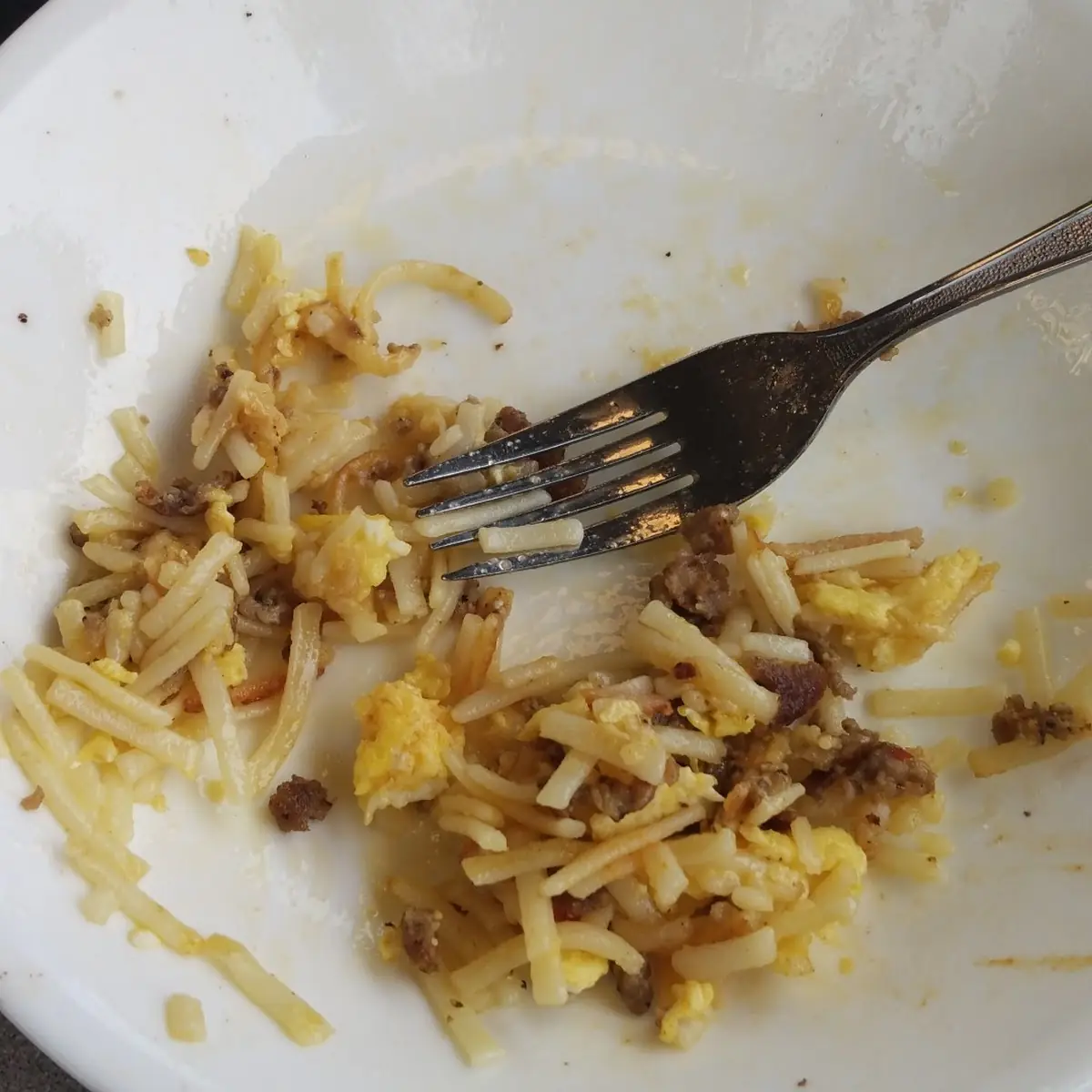 Sausage Egg Cheese Egg Sausage with Hash Brown Bowl